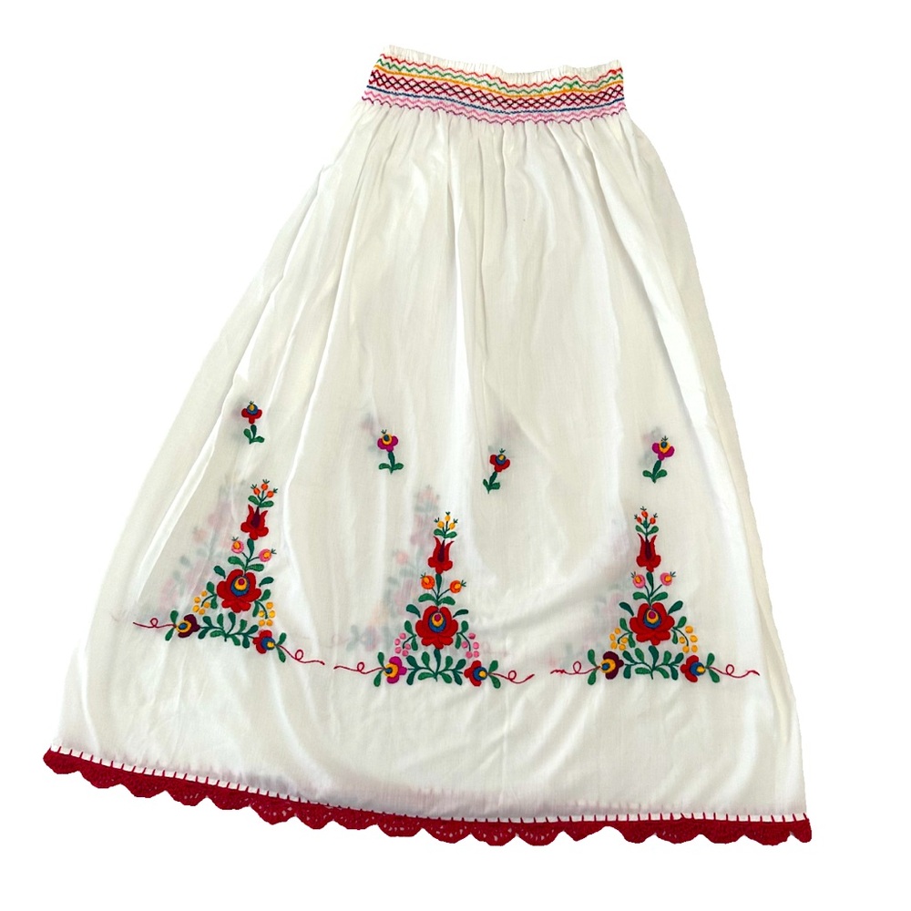 Handmade Hungarian folk embroidered skirt
